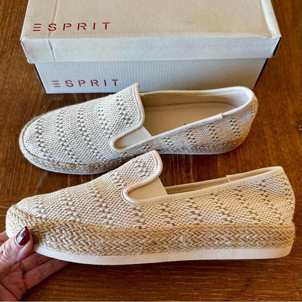 NIB cream Esprit Nadine slip on espadrille flats 9.5M - Picture 5 of 14